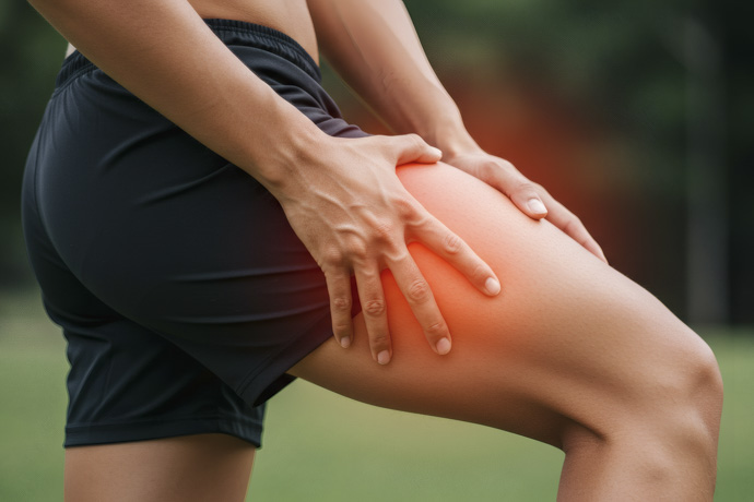 Ejercicio físico como factor del dolor en los muslos en reposo.