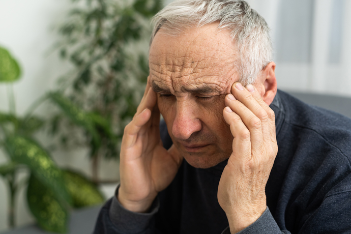 Hombre con dolor de cabeza