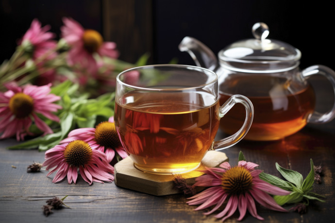 Té de equinácea como remedio natural para subir las defensas.